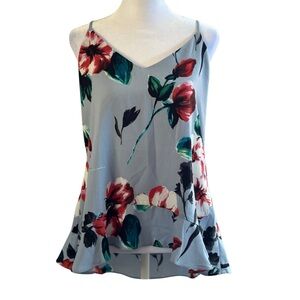 C&E Women’s Floral Ruffle Hem Tank Top